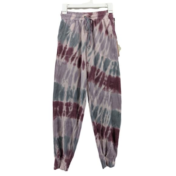 Knox Rose‎ Joggers Sweatpants XS Purple Womens Tie Dye Ankle Activewear Workout - Picture 1 of 13